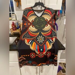 Sakura Black and Orange Maxi Dress